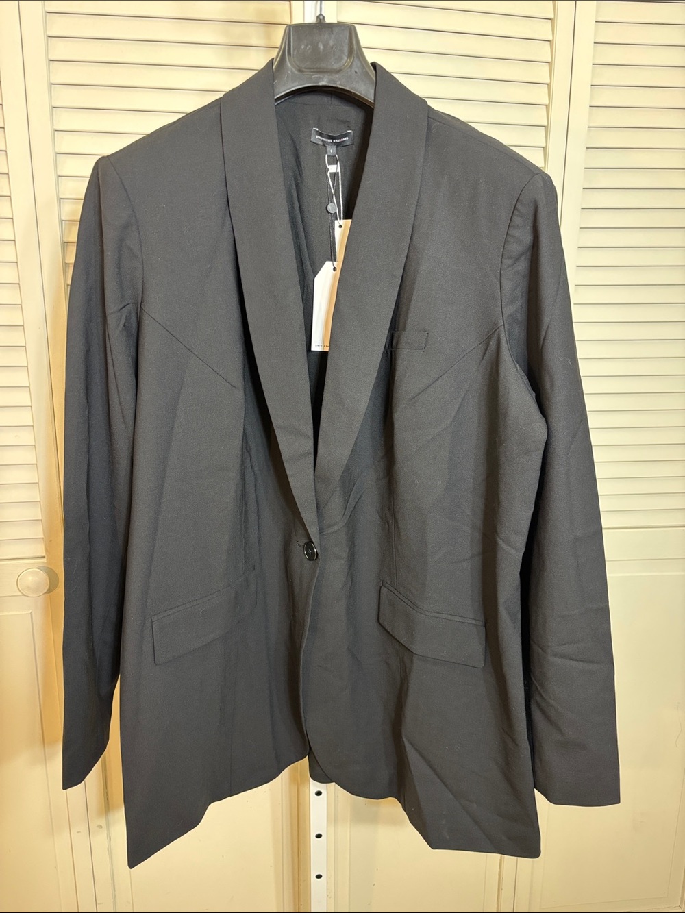 NWT Universal Standard Black Shawl Lapel Blazer Stretch Wool Size 3X